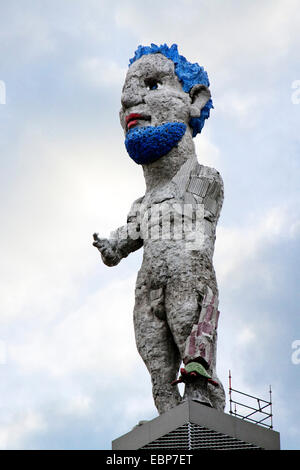 18 m de haut statue d'Hercule sur Nordstern tour de l'ancien Nordstern mine de charbon, l'Allemagne, en Rhénanie du Nord-Westphalie, région de la Ruhr, Bochum Banque D'Images