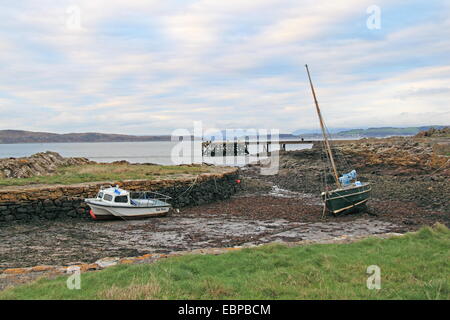 Portencross Vieux Port et de la jetée, West Kilbride, North Ayrshire, Ecosse, Grande-Bretagne, Royaume-Uni, UK, Europe Banque D'Images