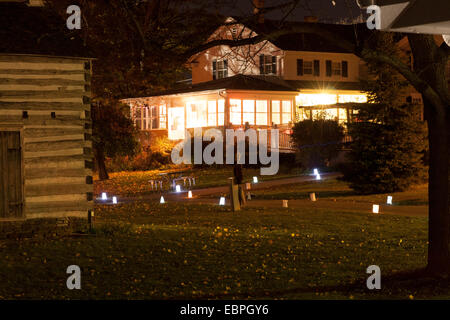 Parc historique vieux Falls Village soir événement Halloween Banque D'Images