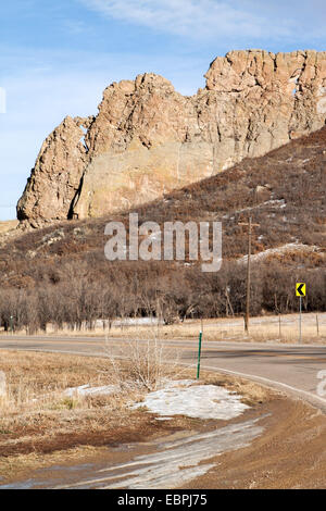 Rock profil depuis le sud le long de l'autoroute 12 sur la route de légendes Scenic Byway dans Huerfano Comté (Colorado) Banque D'Images