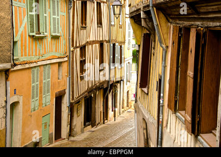 Maisons médiévales à pans de bois, façades, vieille ville, Mâcon, Saône et Loire, Bourgogne, France, Europe Banque D'Images