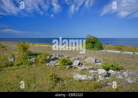 Plage de Hoburgen sur Gotland, Suède, Hoburgen, Gotland Banque D'Images