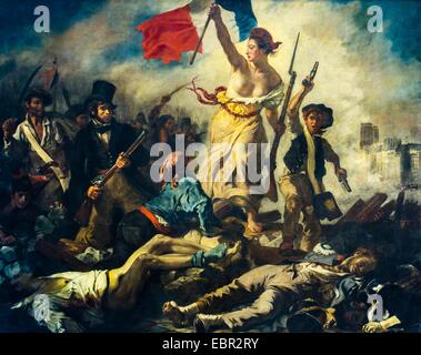 ActiveMuseum 0003137.jpg / Eugène Delacroix - La Liberté guidant le peuple - 1830 18/09/2013 - Collection / 19e siècle / Active Museum Banque D'Images