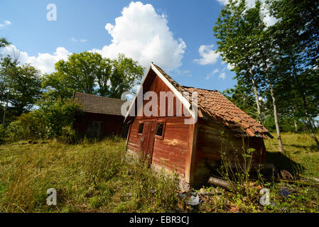 Maison de ferme abandonnée, Suède, Pays-Bas Banque D'Images