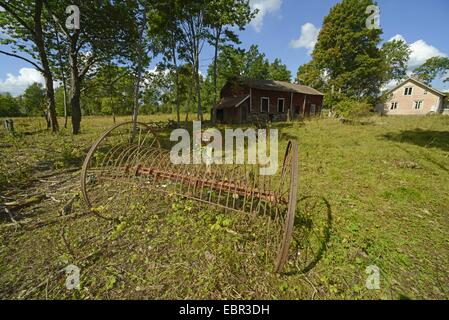 Maison de ferme abandonnée, Suède, Pays-Bas Banque D'Images