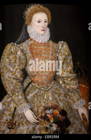 ActiveMuseum 0003635.jpg / Elizabeth I, était la fille de Henry VIII et Anne Boleyn, connu sous le nom de 'Darnley portrait', 1575 - Huile sur panneau artiste inconnu 22/01/2014 - 16e siècle / Collection / Musée actif
