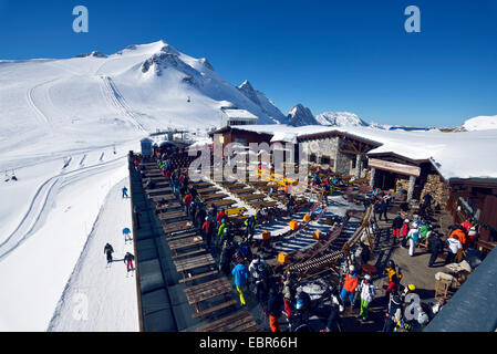 Restaurant panoramique et point de vue à 3000 mètres de Tignes, Savoie, France Banque D'Images