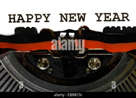 Types de machines à écrire BONNE ANNÉE libre de l'encre noire Banque D'Images