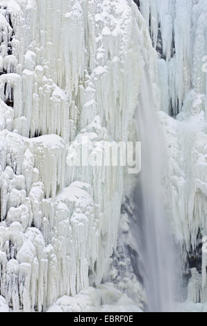 Cascade de glace, Njupeskaer Fulufjaellet la Norvège, Dalécarlie, Parc National Banque D'Images