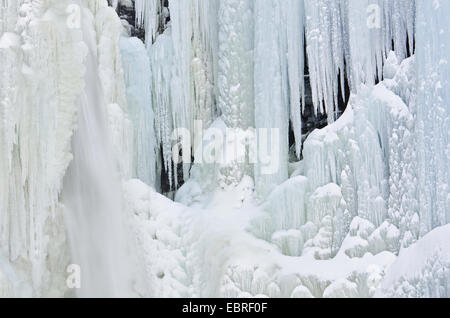 Cascade de glace, Njupeskaer Fulufjaellet la Norvège, Dalécarlie, Parc National Banque D'Images