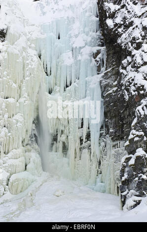 Cascade de glace, Njupeskaer Fulufjaellet la Norvège, Dalécarlie, Parc National Banque D'Images