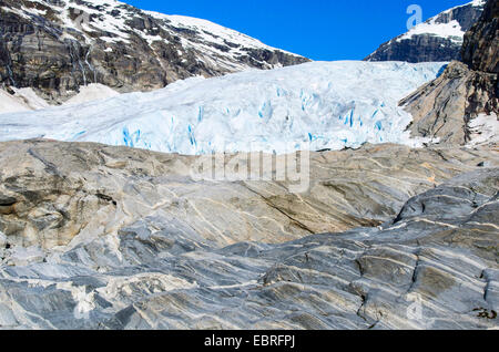 Nigaardsbreen Glacier Jostedalsbreen au Parc National, la Norvège, la Laponie, le Parc National de Jostedalsbreen, Breheimen Banque D'Images