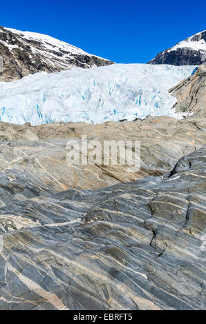 Nigaardsbreen Glacier Jostedalsbreen au Parc National, la Norvège, la Laponie, le Parc National de Jostedalsbreen, Breheimen Banque D'Images