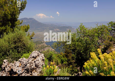 Vue sur la laguna dans le delta de Dalyan, Turquie, Lycie, Mugla, Dalyan Banque D'Images
