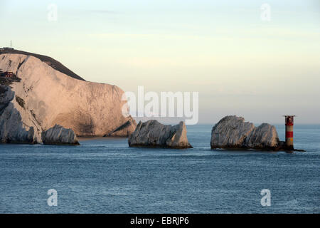 Les aiguilles sur l'île de Wight Hampshire Angleterre Banque D'Images