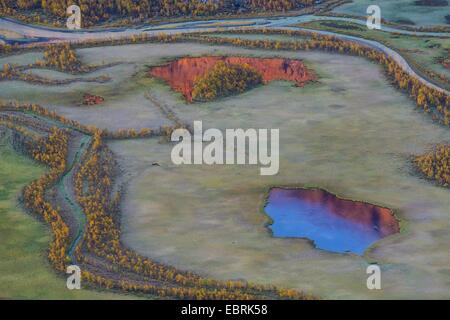 L'automne dans le Laitauredelta, Suède, Laponie, Norrbotten Banque D'Images