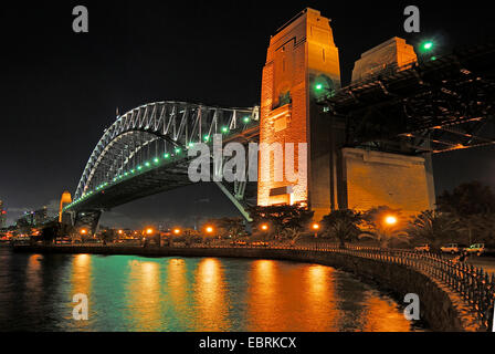 Sydney Harbour Bridge de nuit, l'Australie, New South Wales, Sydney Banque D'Images