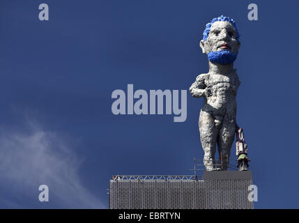 18 m de haut sur le Nordsternturm sculpture Hercules, tour de la mine de charbon d'arrêt Nordstern, Allemagne, Rhénanie du Nord-Westphalie, région de la Ruhr, Bochum Banque D'Images