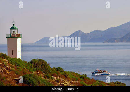 Phare de Sorrente, près de Saint Florent, France, Corse, les Agriates, Saint Florent Banque D'Images