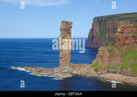 Pile la mer Vieil Homme de Hoy, Royaume-Uni, Ecosse, Orkney, Hoy Banque D'Images