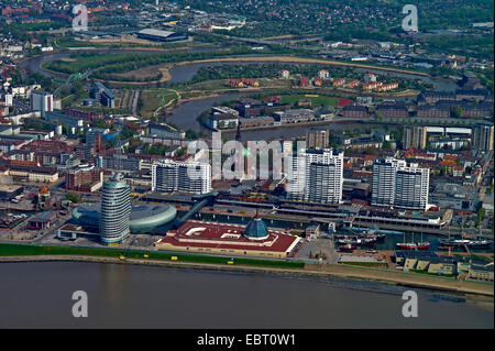 Vue aérienne de Havenwelten, Allemagne, Bremen Banque D'Images