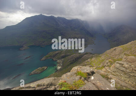 Loch Coruisk et Cuillin Hills vu de sg¨rr Alasdair, Royaume-Uni, Ecosse, île de Skye Banque D'Images
