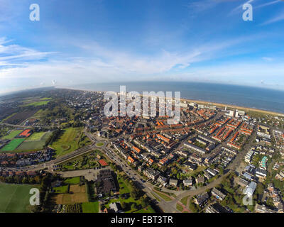 Vue aérienne à Nordwijk ville balnéaire sur la côte de la mer du Nord, Pays-Bas, Hollande-du-Sud, Noordwijk aan Zee Banque D'Images