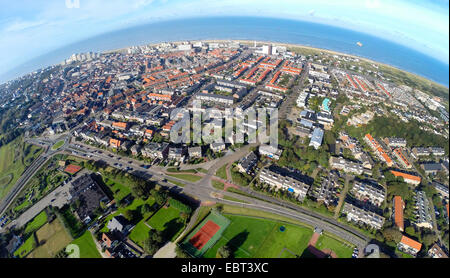 Vue aérienne à Nordwijk ville balnéaire sur la côte de la mer du Nord, Pays-Bas, Hollande-du-Sud, Noordwijk aan Zee Banque D'Images