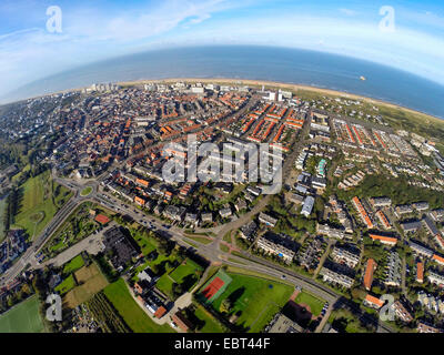 Vue aérienne à Nordwijk ville balnéaire sur la côte de la mer du Nord, Pays-Bas, Hollande-du-Sud, Noordwijk aan Zee Banque D'Images