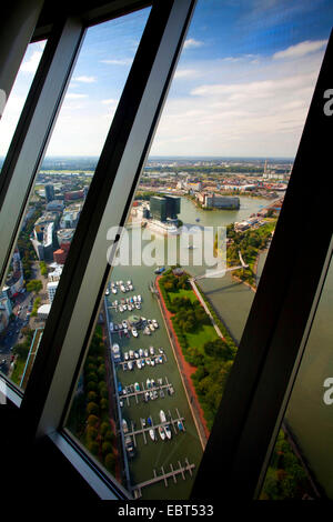 Vue du port des médias à Rheinturm, Allemagne, Berlin, Düsseldorf Banque D'Images