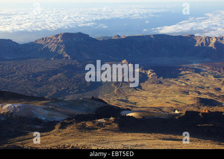 Vue du volcan Teide Ca±adas Caldera, Iles Canaries, Tenerife, le Parc National du Teide Banque D'Images