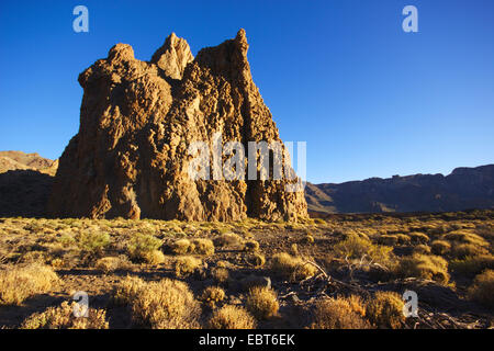 La Catedral, Roques de Garcia au volcan Teide dans la lumière du soir, Iles Canaries, Tenerife, le Parc National du Teide Banque D'Images