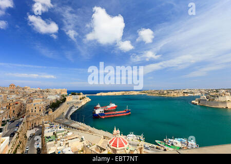 La Valette Malte port et mer , Malte, La Valette Banque D'Images