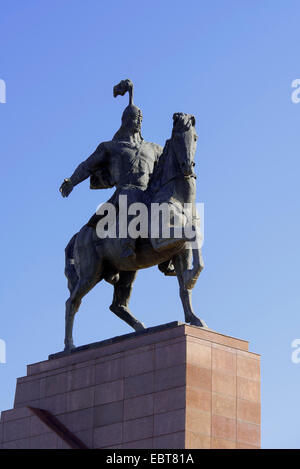 Monument à Manas Ala trop Ajanti (square), Bichkek, Kirghizistan, l'Asie Banque D'Images