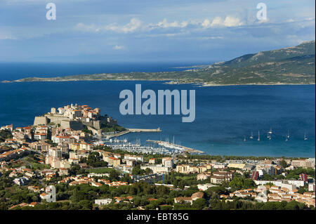 Vue de Golfe de Calvi, France, Corse, Calvi Banque D'Images