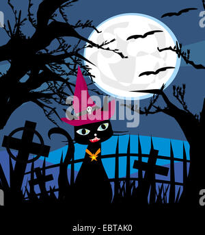 Litière pour chat sur cemetery Banque D'Images