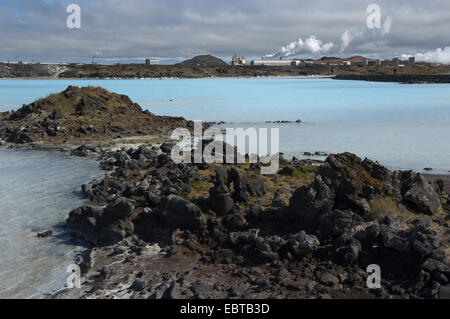 Lac dans la zone géothermique de Gunnuhver, Islande, péninsule de Reykjanes, Gunnuhver Banque D'Images