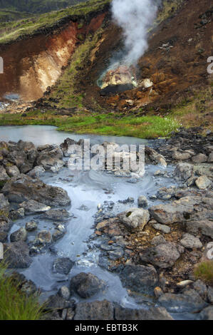 Zone géothermique et mudpots, Islande, Hengill Banque D'Images