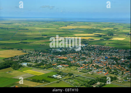 Vue aérienne de Den Burg, Pays-Bas, Texel, Den Burg Banque D'Images