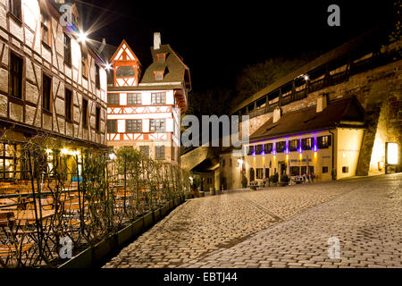 Duererhaus Tiergaertnertorplatz et la nuit, l'Allemagne, Bavière, Franken, Franconia, Nuernberg Banque D'Images