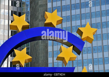 Détail de symbole de l'Euro à l'EUB, Banque centrale européenne, l'Allemagne, Hesse, Frankfurt/Main Banque D'Images