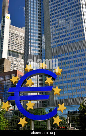 Symbole de l'euro à l'EUB, Banque centrale européenne, l'Allemagne, Hesse, Frankfurt/Main Banque D'Images