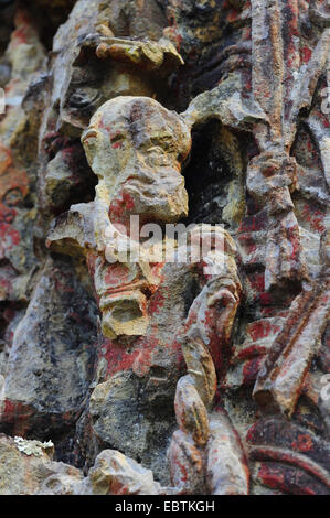 Sculpture d'Indiens maya à Copan, Honduras, Salvador Banque D'Images