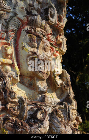 Sculpture d'Indiens maya à Copan, Honduras, Salvador, Salvador Banque D'Images