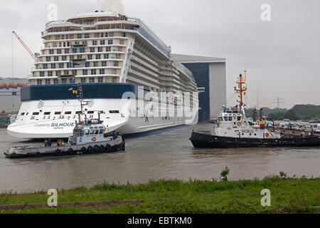 Déconnexion de Celebrity Silhouette, Meyer Werft Papenburg, Allemagne, Basse-Saxe, Papenburg Banque D'Images