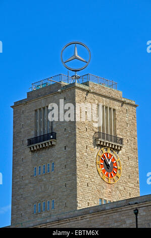 La gare principale de Stuttgart, station tower avec étoile de Mercedes, Allemagne, Bade-Wurtemberg Banque D'Images