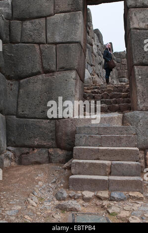 D'anciennes ruines de Saqsaywaman, Pérou, Cusco Banque D'Images