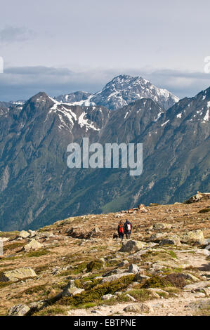 La randonnée au sommet de Muottas Muragl, Suisse, Grisons Banque D'Images