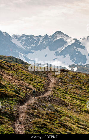 Chemin de trekking sur Muottas Muragl, Suisse, Grisons Banque D'Images