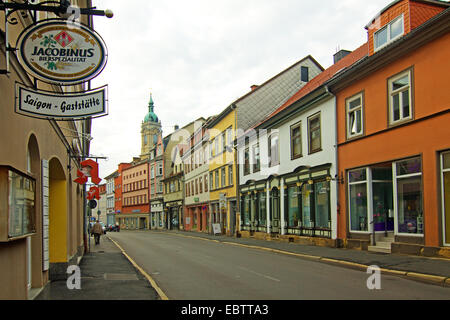 Street dans le centre-ville, l'Allemagne, Thuringe, Eisenach Banque D'Images